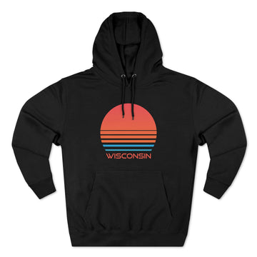Buy black Premium Wisconsin Hoodie - Retro 80s Unisex Sweatshirt