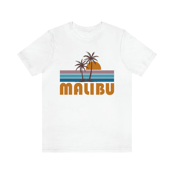 Malibu, California T-Shirt - Retro Palm Tree Unisex Malibu Shirt