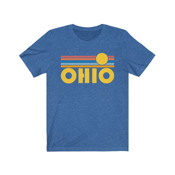 Ohio T-Shirt - Retro Sunrise Adult Unisex Ohio T Shirt