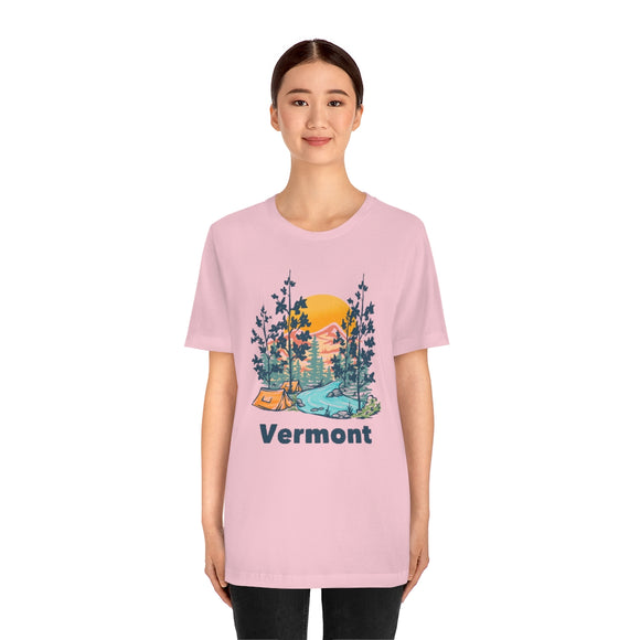 Vermont T-Shirt - Mountain Illustration Unisex Vermont Shirt