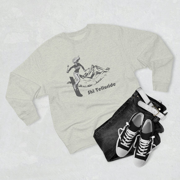 Premium Telluride, Colorado Crewneck Sweatshirt - Retro Unisex Sweatshirt