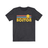 Boston, Massachusetts T-Shirt - Retro Sunrise Adult Unisex Boston T Shirt