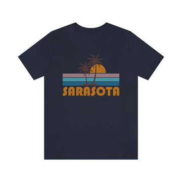 Buy navy Sarasota, Florida T-Shirt - Retro Palm Tree Unisex Sarasota Shirt