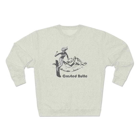 Premium Crested Butte, Colorado Crewneck Sweatshirt - Retro Unisex Sweatshirt