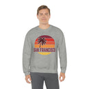 San Francisco, California Sweatshirt - Unisex Retro Palm Tree Crewneck San Francisco Sweatshirt-23