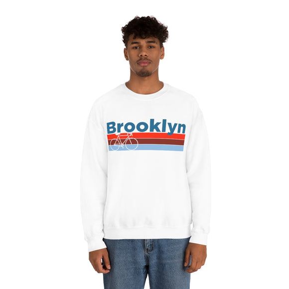 Brooklyn, New York Sweatshirt Retro Bike - Unisex Adult Crewneck Brooklyn Sweatshirt