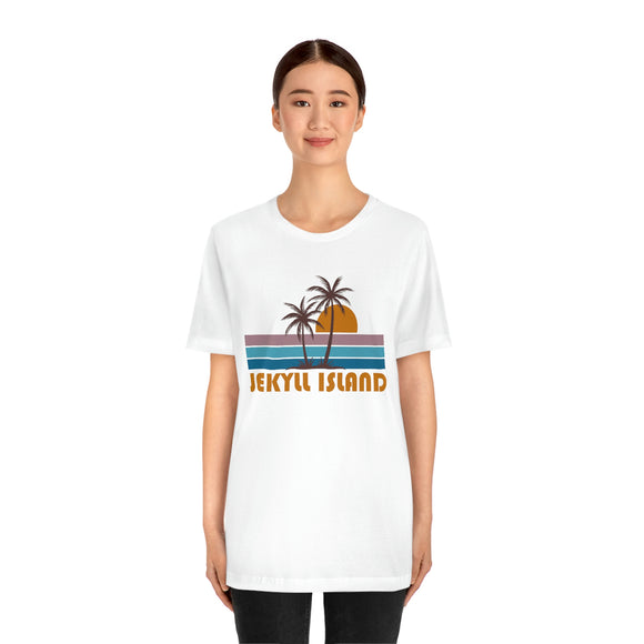 Jekyll Island, Georgia T-Shirt - Retro Palm Tree Unisex Jekyll Island Shirt