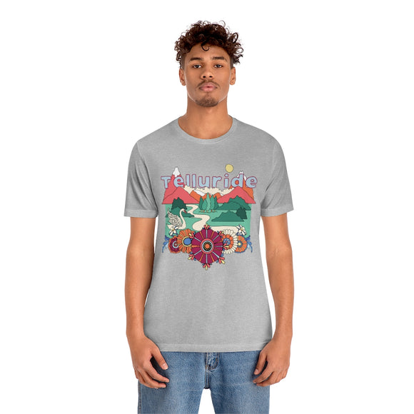 Telluride T-Shirt - Retro Mountain / Hippie Style Telluride, Colorado Shirt