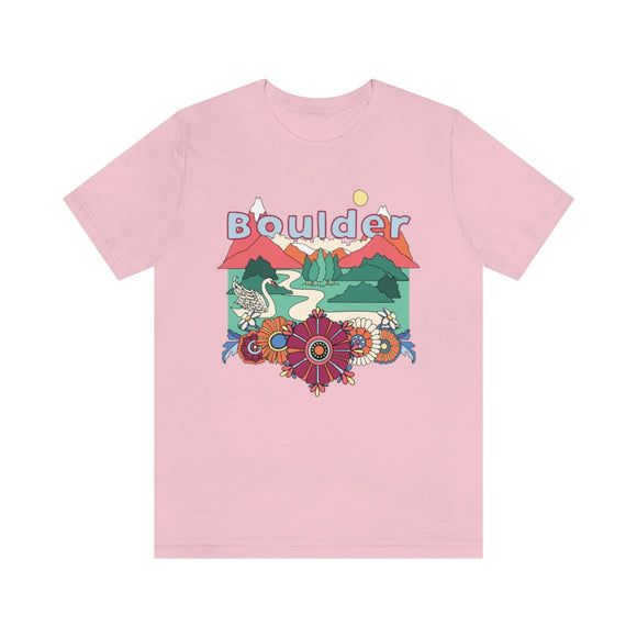 Boulder T-Shirt - Retro Mountain / Hippie Style Boulder, Colorado Shirt