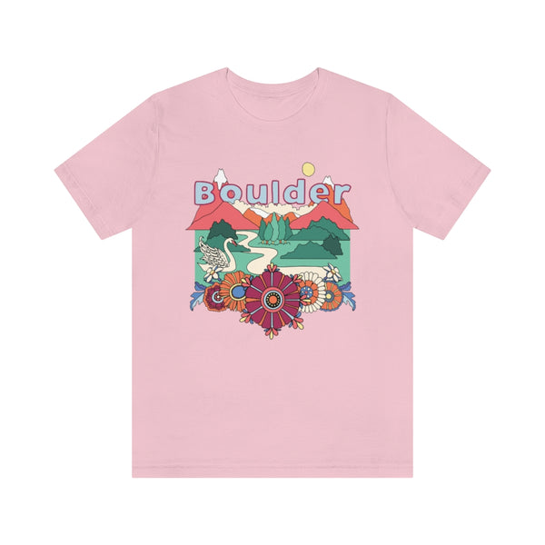 Boulder T-Shirt - Retro Mountain / Hippie Style Boulder, Colorado Shirt