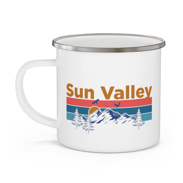Sun Valley, Idaho Camp Mug - Mountain Sunset Enamel Campfire Sun Valley Mug