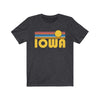 Iowa T-Shirt - Retro Sunrise Adult Unisex Iowa T Shirt