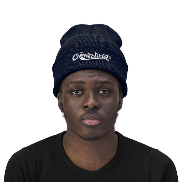 Connecticut Beanie - Adult Hand Lettered Embroidered Connecticut Knit Hat