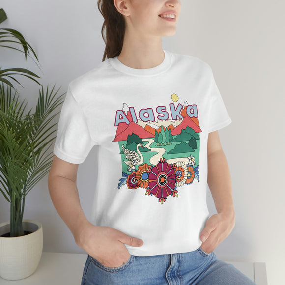 Alaska Shirt, Alaska Retro T-Shirt, Hippie Style Alaska tee, Alaska Mountain Shirt