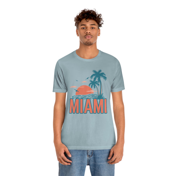 Miami, Florida T-Shirt - Retro Palm Tree & Beach Unisex Miami Shirt