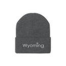 Wyoming Knit Beanie - Adult Embroidered Snowflake Wyoming Knit Hat-1