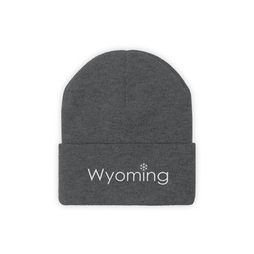 Wyoming Knit Beanie - Adult Embroidered Snowflake Wyoming Knit Hat