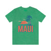 Maui, Hawaii T-Shirt - Retro Palm Tree & Beach Unisex Maui Shirt