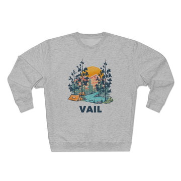 Buy heather-grey Premium Vail Sweatshirt - Unisex Premium Crewneck Vail, Colorado Sweatshirt