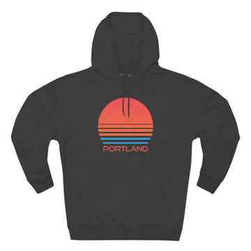 Buy charcoal-heather Premium Portland, Oregon Hoodie - Retro 80s Unisex Sweatshirt