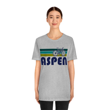 Aspen T-Shirt - Retro Mountain Bike Adult Unisex Aspen, Colorado T Shirt - 0