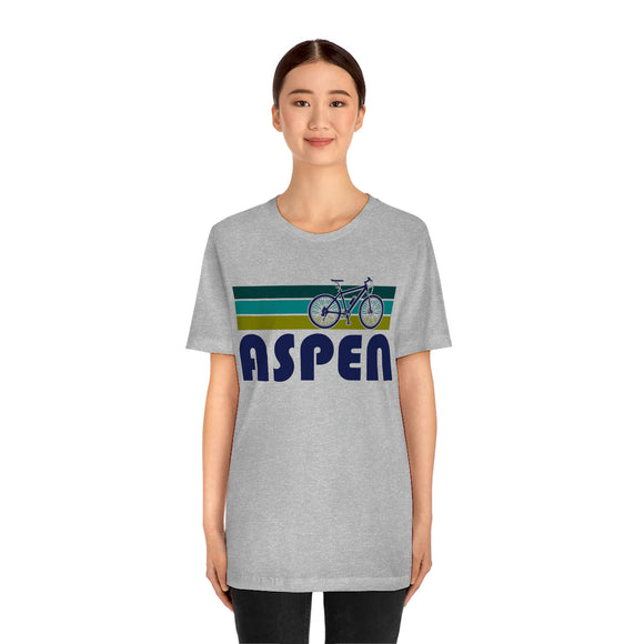 Aspen T-Shirt - Retro Mountain Bike Adult Unisex Aspen, Colorado T Shirt