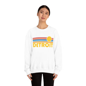 Detroit, Michigan Sweatshirt - Retro Sunrise Unisex