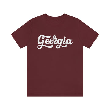 Buy maroon Georgia T-Shirt - Hand Lettered Unisex Georgia Shirt