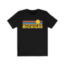 Michigan T-Shirt - Retro Sunrise Adult Unisex Michigan T Shirt-3