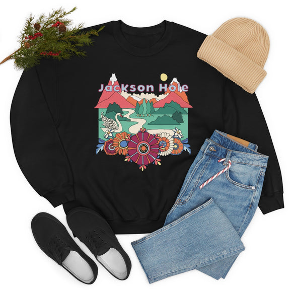 Jackson Hole, Wyoming Sweatshirt - Boho Unisex Sweatshirt