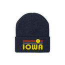 Iowa Beanie - Adult Embroidered Retro Sunset Iowa Knit Hat-9