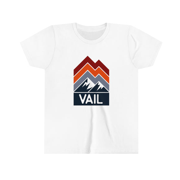 Vail Youth T-Shirt - Mountain Lines Colorado Kid's TShirt