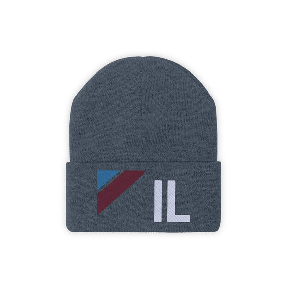 Illinois Beanie - Adult Embroidered Retro Illinois Knit Hat