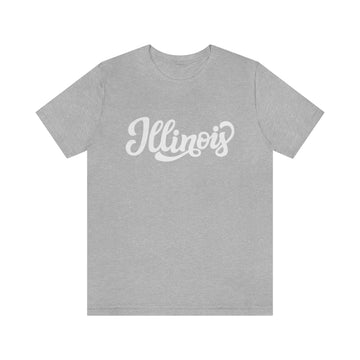 Buy athletic-heather Illinois T-Shirt - Hand Lettered Unisex Illinois Shirt
