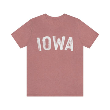 Buy heather-mauve Iowa T-Shirt - Paint Text Unisex Iowa Shirt
