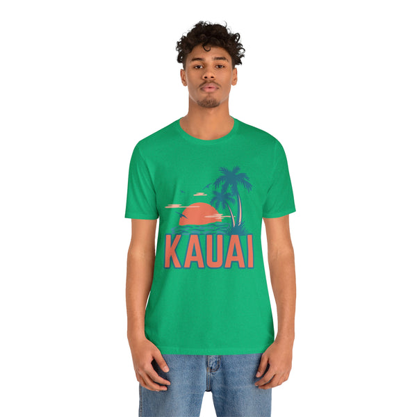 Kauai, Hawaii T-Shirt - Retro Palm Tree & Beach Unisex Kauai Shirt