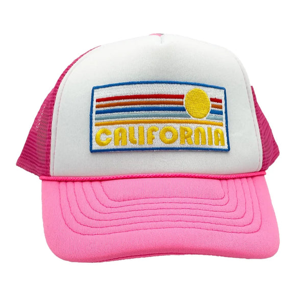 Kids' California Trucker Hat - Retro Sun Snapback Youth Hat
