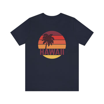 Buy navy Hawaii T-Shirt - Retro Palm Tree Unisex Hawaii Shirt