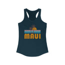 Maui, Hawaii Women's Tank - Retro Palm Tree Women's Racerback Maui Tank Top-3