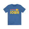 Iowa T-Shirt - Retro Sunrise Adult Unisex Iowa T Shirt
