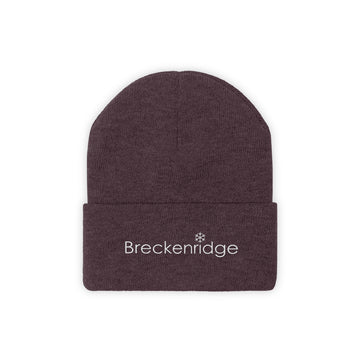 Buy maroon Breckenridge, Colorado Knit Beanie - Adult Embroidered Snowflake Breckenridge Knit Hat