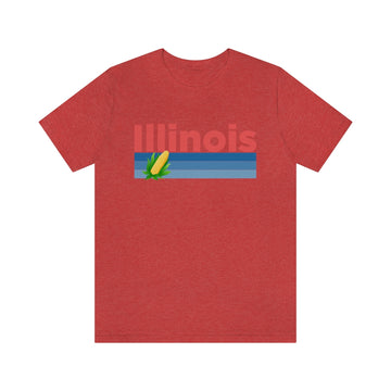 Buy heather-red Illinois T-Shirt - Retro Corn Unisex Illinois Shirt