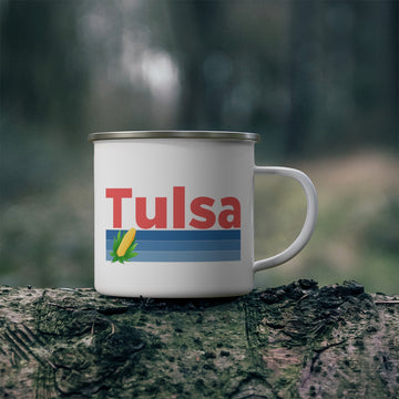 Tulsa, Oklahoma Camp Mug - Retro Corn Tulsa Mug