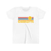 Charlotte Youth T-Shirt - Retro Sun North Carolina Kid's TShirt