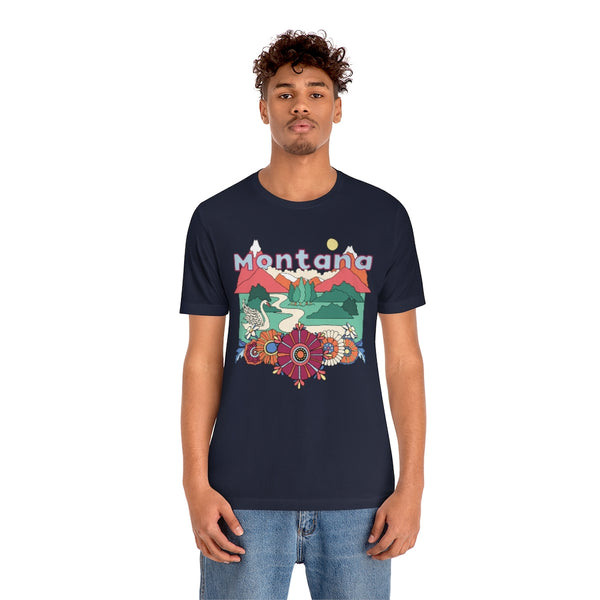 Montana T-Shirt - Retro Mountain / Hippie Style Montana Shirt