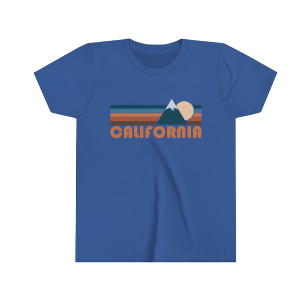 California Youth T-Shirt - Retro Mountain California Kid's TShirt