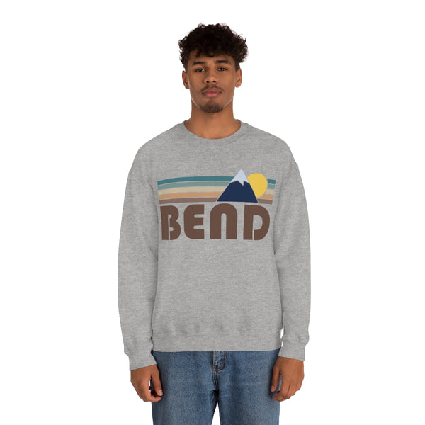 Bend, Oregon Sweatshirt - Fall Retro Mountain Unisex Crewneck Bend Sweatshirt