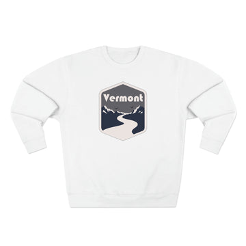 Buy white Premium Vermont Crewneck Sweatshirt - Retro Unisex Sweatshirt