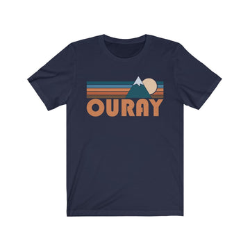 Buy navy Ouray, Colorado T-Shirt - Retro Mountain Adult Unisex Ouray T Shirt
