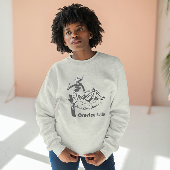 Premium Crested Butte, Colorado Crewneck Sweatshirt - Retro Unisex Sweatshirt